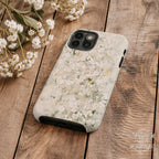 Cream Floral Phone Case | Compatible with Multiple iPhone Models | Elegant Botanical Art | Minimalist Aesthetic Design