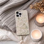 Cream Floral Phone Case | Compatible with Multiple iPhone Models | Elegant Botanical Art | Minimalist Aesthetic Design