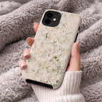 Cream Floral Phone Case | Compatible with Multiple iPhone Models | Elegant Botanical Art | Minimalist Aesthetic Design