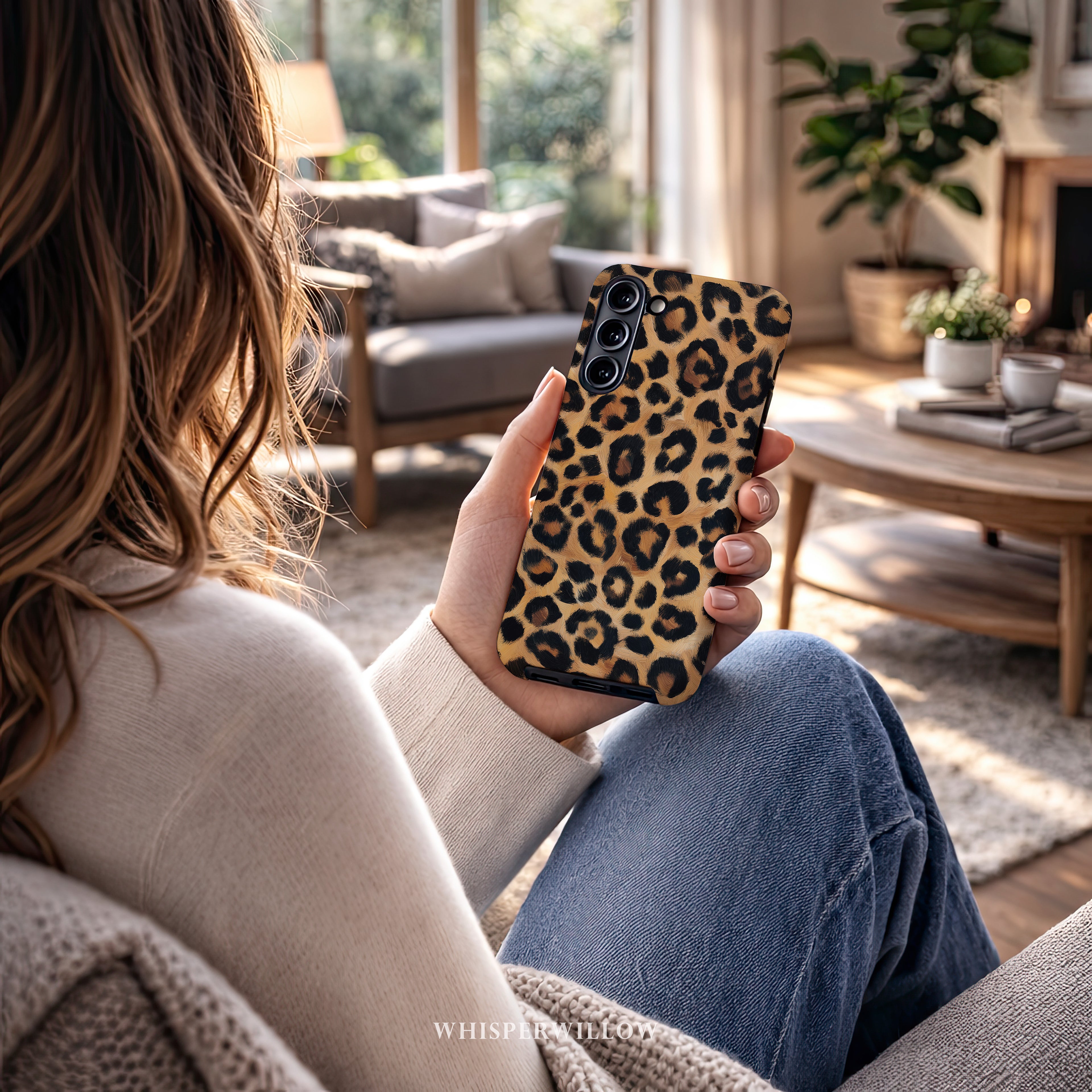 Leopard Print Dual Layer Phone Case | Compatible with Samsung | Matte Protective Cover
