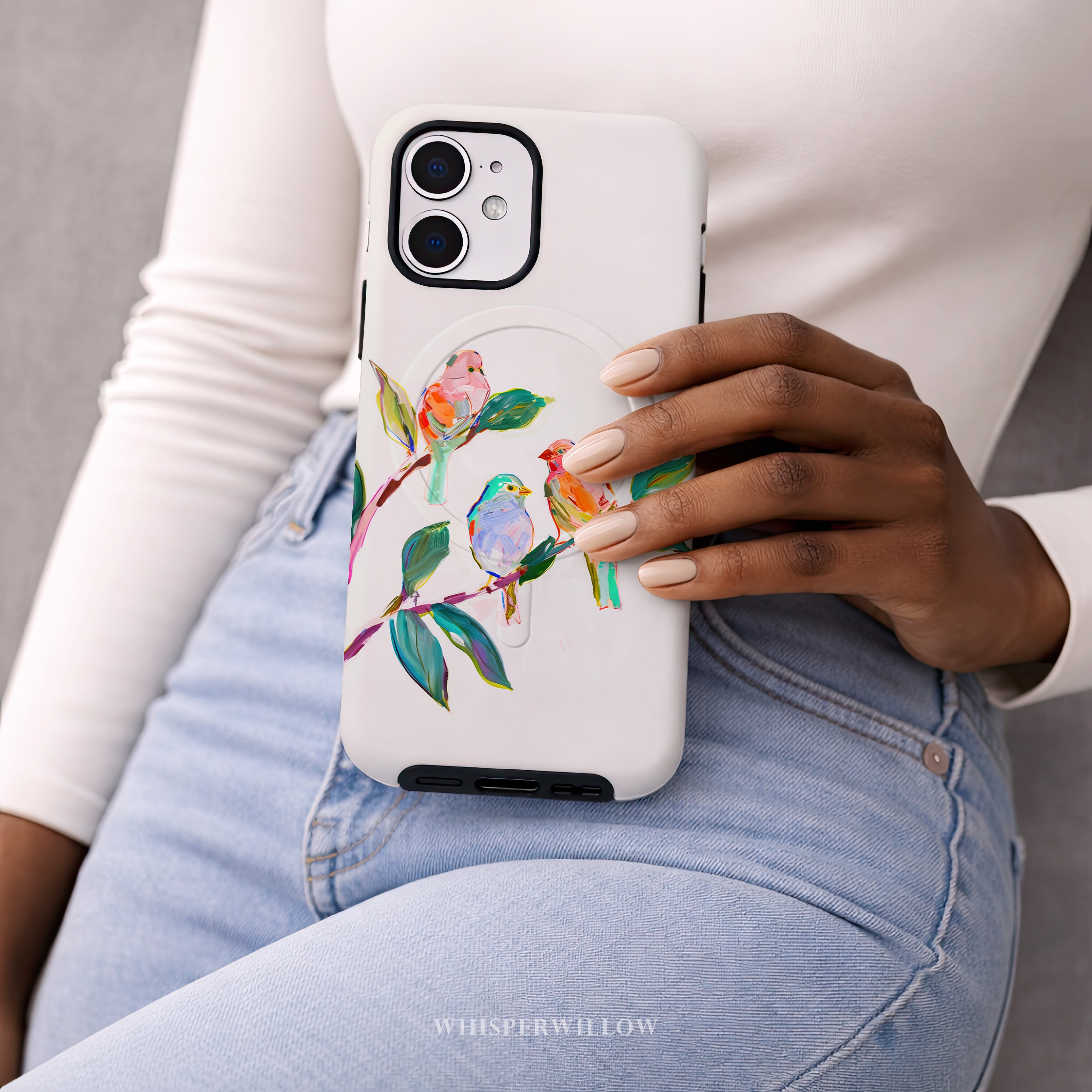 Colorful Bird Art Phone Case | Compatible with iPhone & MagSafe | Cute Aesthetic Nature Design | Songbird Lover Gift
