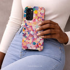 Colorful Floral Confetti Phone Case | Compatible with Samsung | Abstract Garden Pattern Cover