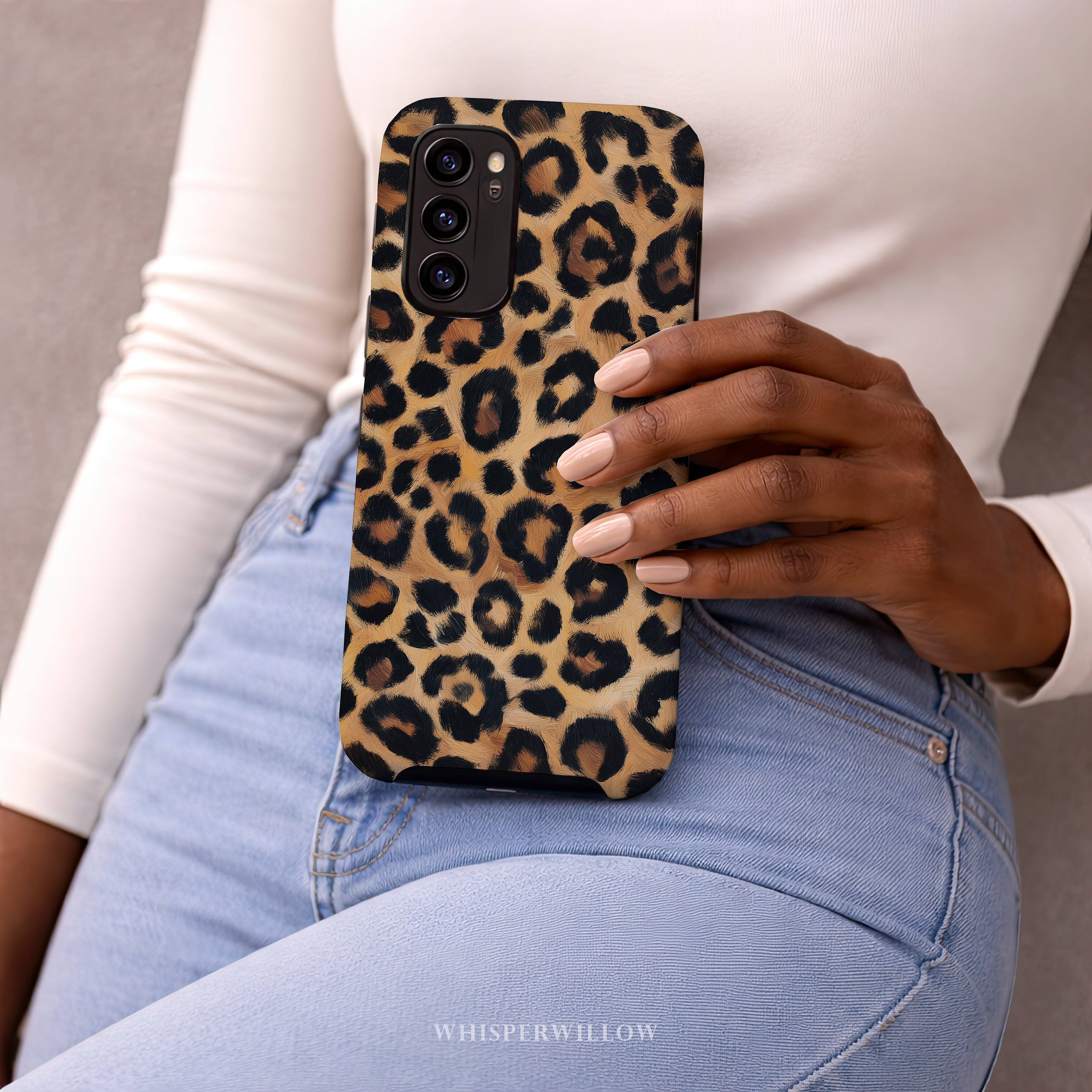Leopard Print Dual Layer Phone Case | Compatible with Samsung | Matte Protective Cover