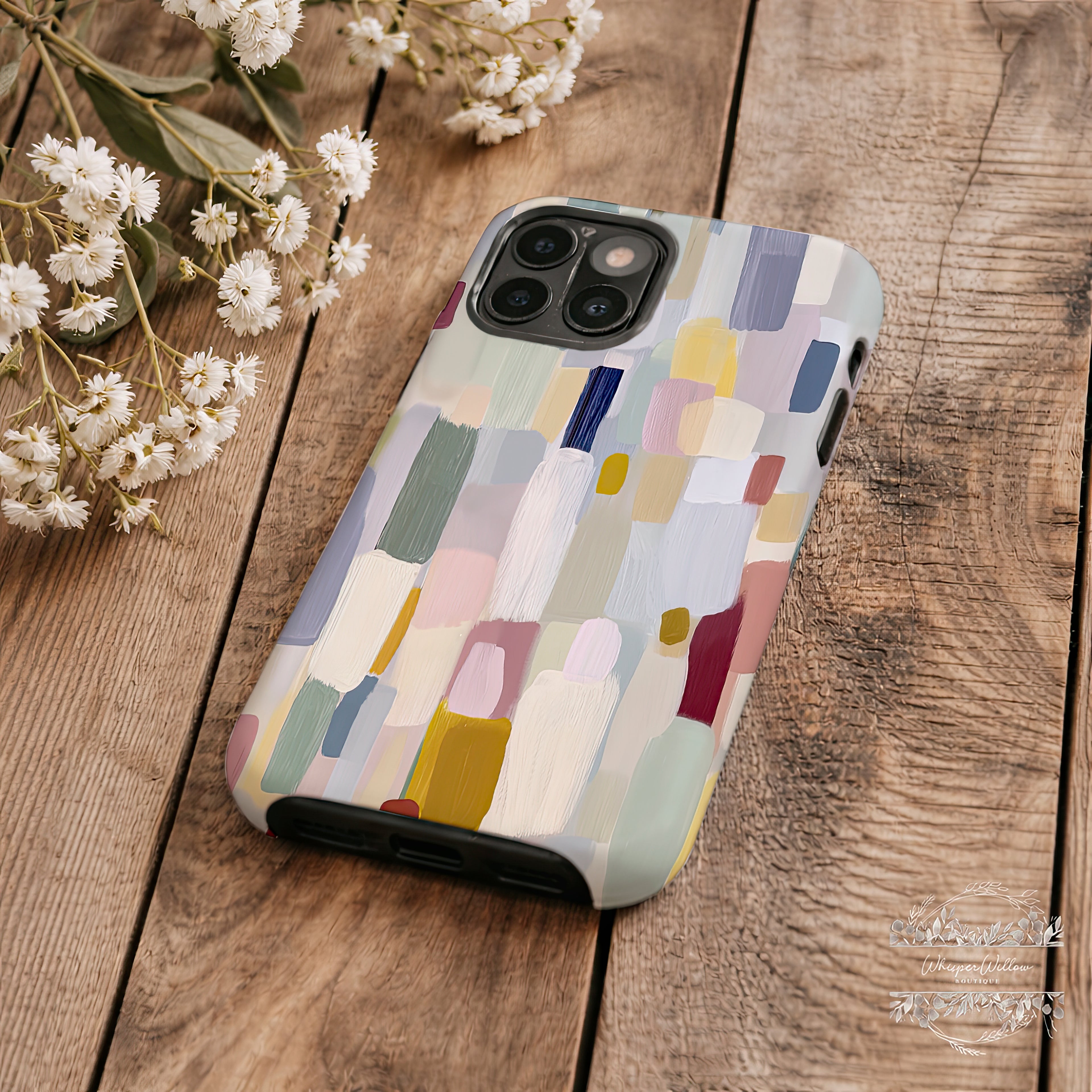 Pastel Color Block Phone Case | Compatible with iPhone | Abstract Aesthetic Geometric Art Cover