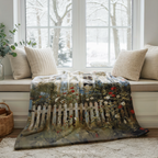 Patriotic Cottage Garden Throw Blanket - American Wildflower Farmhouse Gift