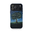 Mystical Tree Phone Case | Compatible with MagSafe Charging | Starry Night Sky Aesthetic | Glowing Nature Art | Celestial Fireflies Gift by WhisperWillow Studios