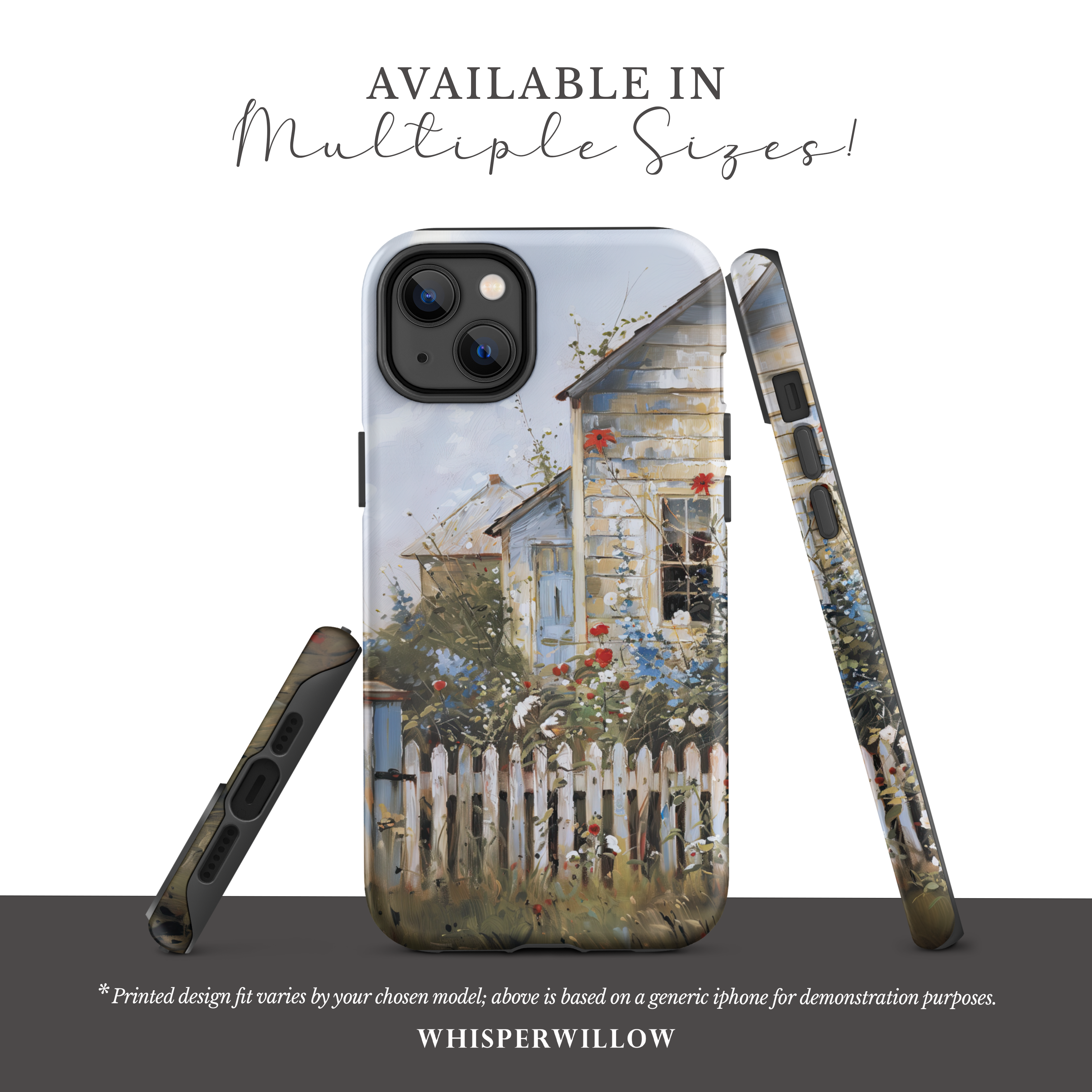 Wildflower Floral Phone Case – Compatible with iPhone Models | Cottage Garden Colorful Artistic Aesthetic Farmhouse Design