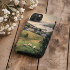 Coastal Sheep Meadow Magnetic Case | iPhone Compatible | Irish Harbor Village Scenic Cover