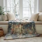 Abstract Fireworks Throw Blanket - Patriotic Red White Blue Gift