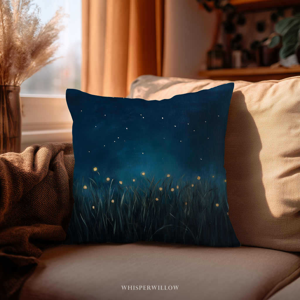 Firefly Meadow Dekokissen – Sternenhimmel mit Glühwürmchen