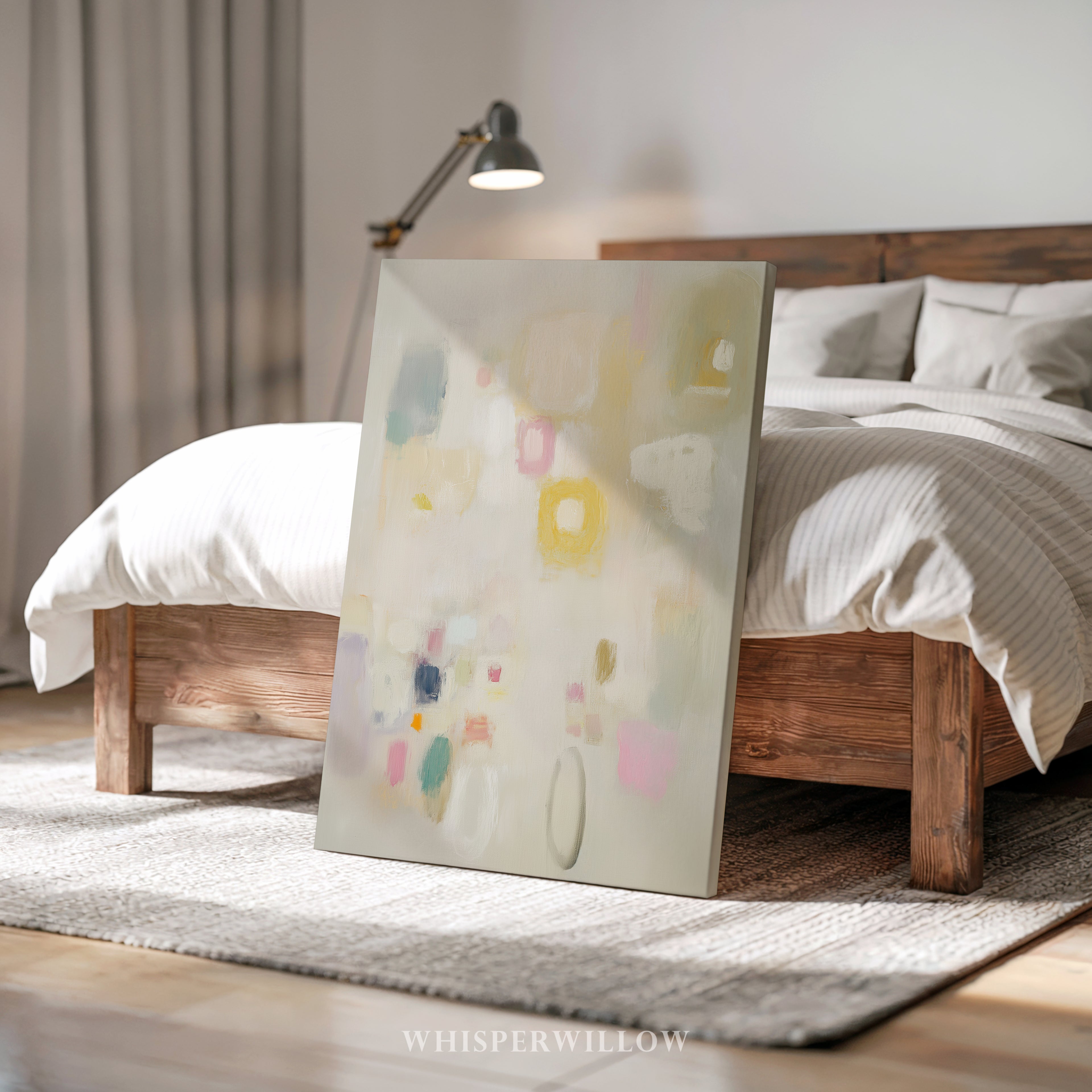 Abstrakte Pastell-Leinwandbilder | Moderne minimalistische Farbblockmuster | Fröhliche, farbenfrohe Wohndekoration