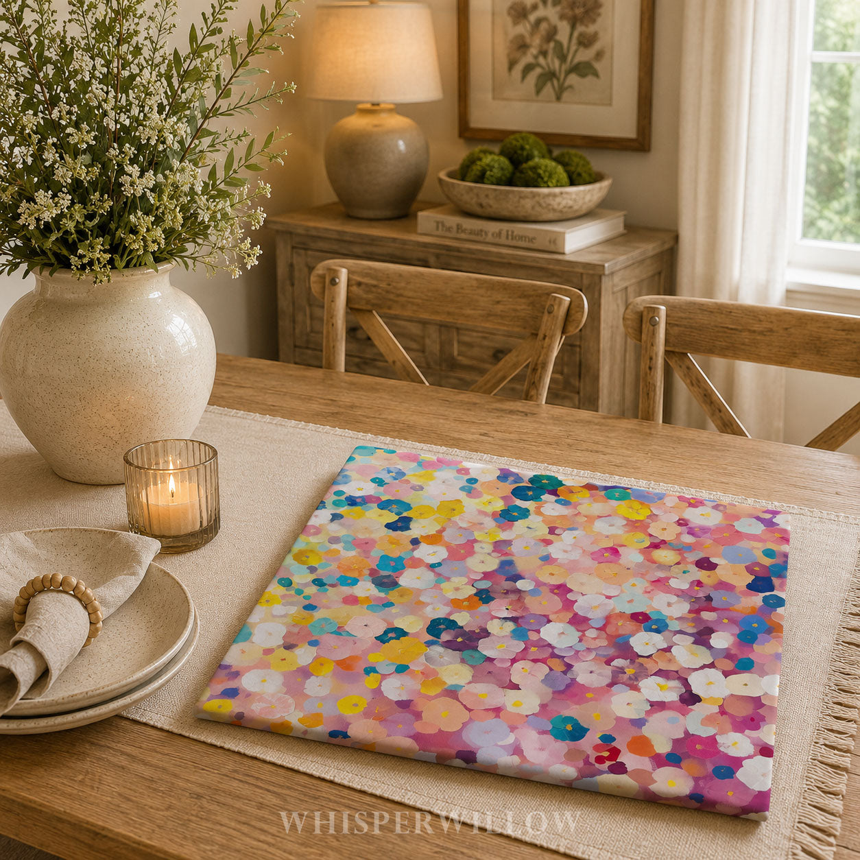 Floral Throw Pillow Case | Pastel Wildflower Botanical Cover | Cottagecore Boho Lumbar Cushion | Spring Garden Home Décor Gift