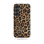Leopard Print Dual Layer Phone Case | Compatible with Samsung | Matte Protective Cover by WhisperWillow Studios
