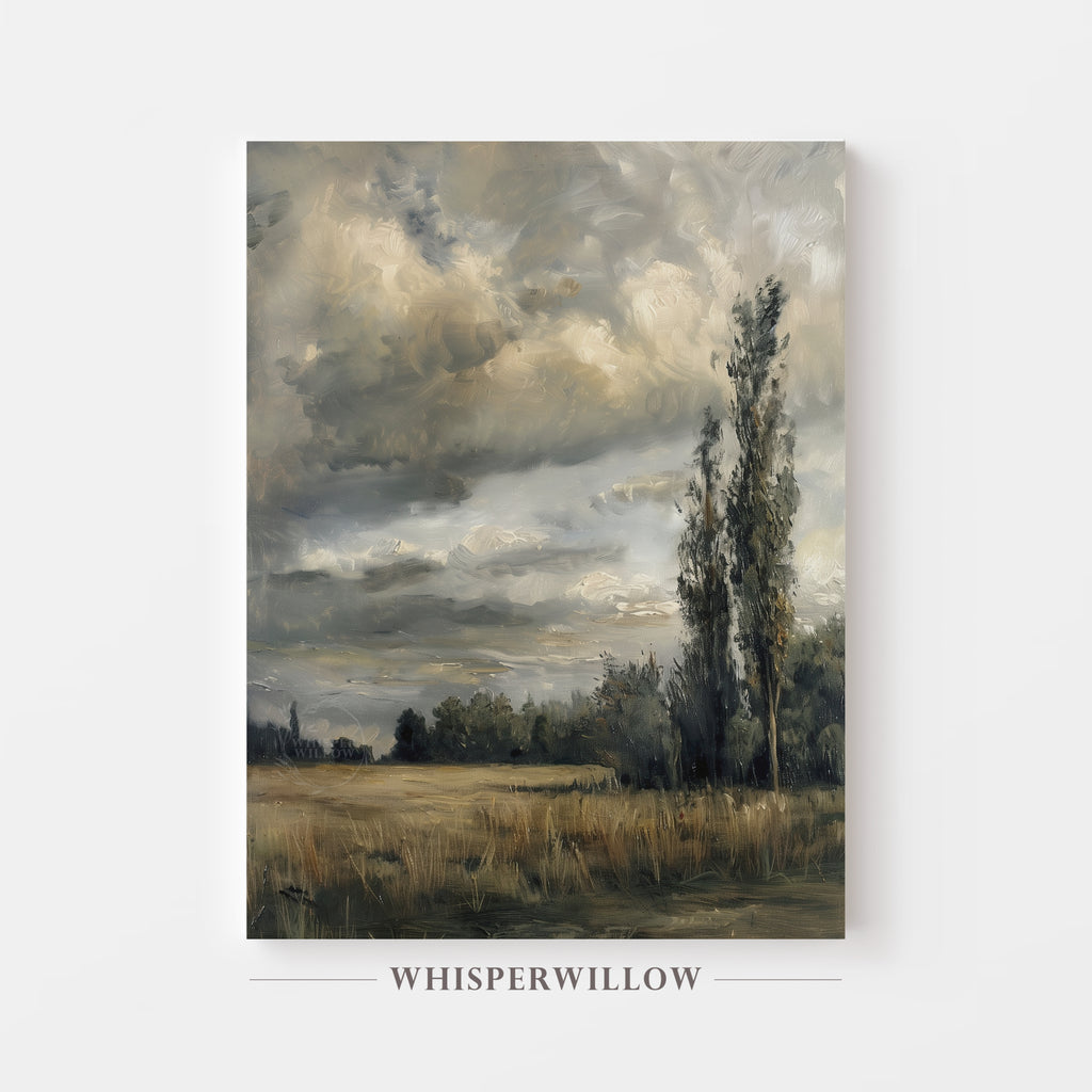 Stormy Countryside Canvas Wall Art Moody Home Decor Gift