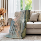 Pastoral Landscape Throw Blanket - Rolling Hills Horse Rider Gift