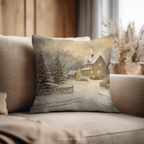 Weihnachtskissen im Winter-Cottage-Stil – Gemütliches Kissen im verschneiten Landhausstil