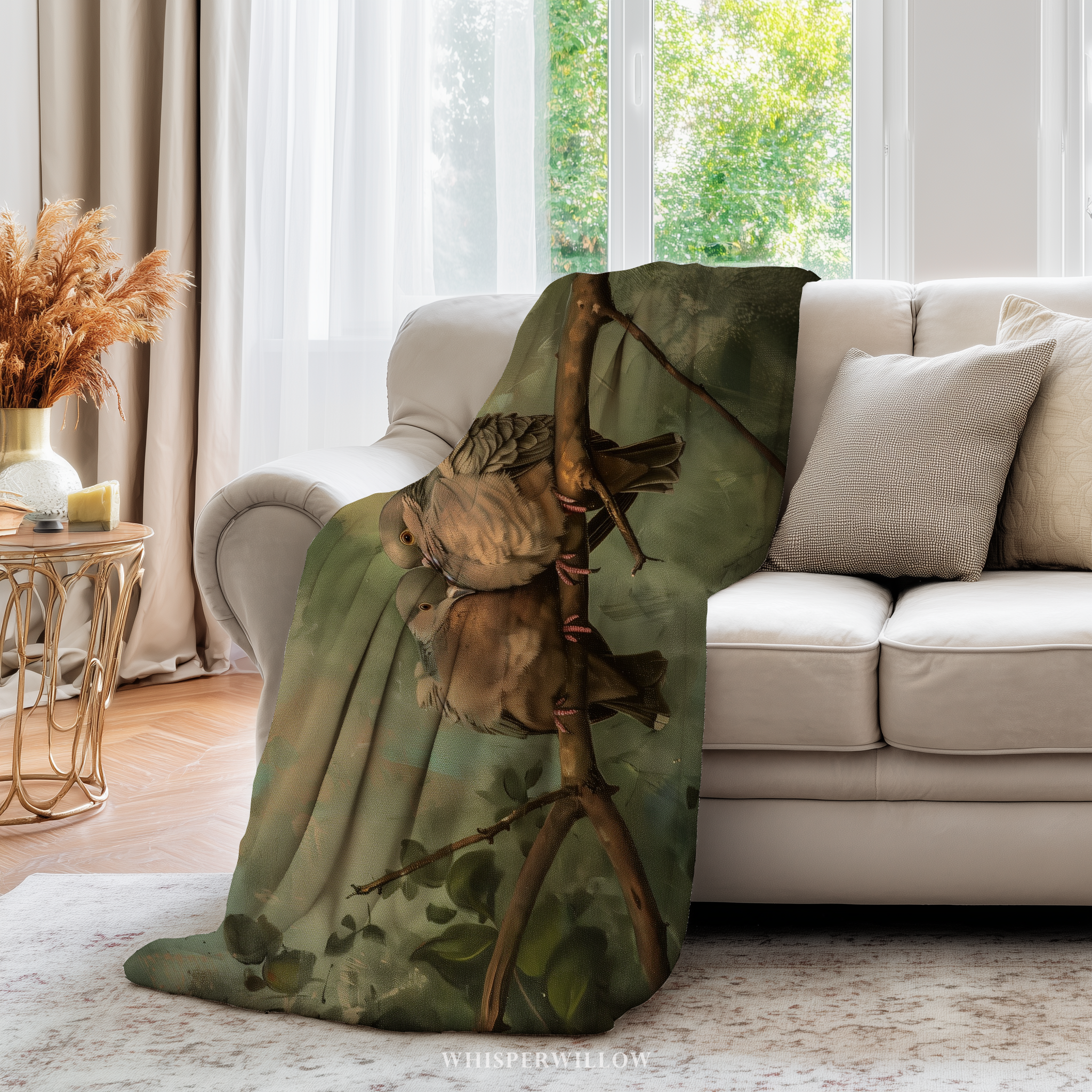 Mourning Doves Throw Blanket - Romantic Bird Art Nature Wildlife Gift