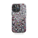 Romantic Heart Pattern Magnetic Case | Compatible with iPhone | Pink Red Grey Love Cover Gift by WhisperWillow Studios