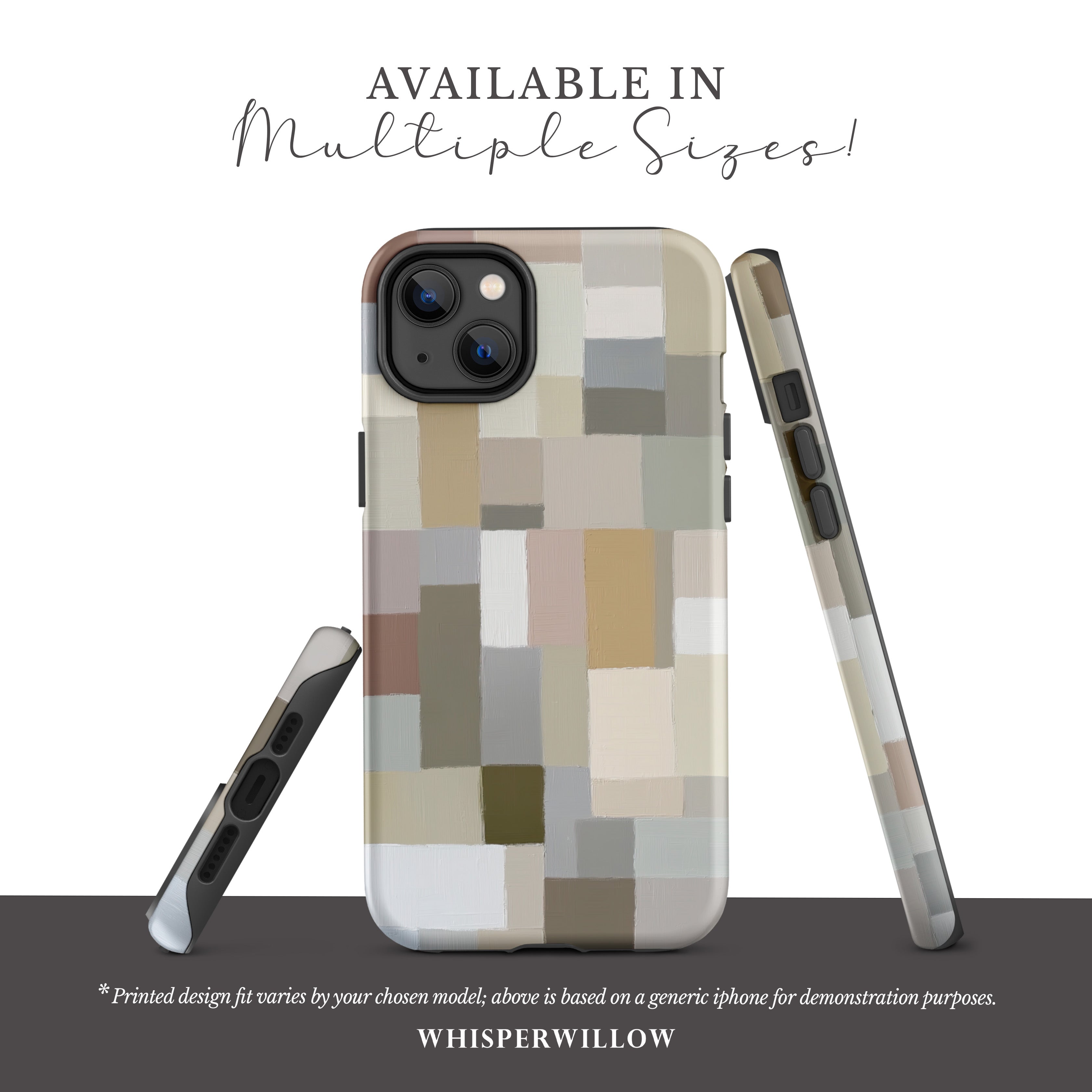 Neutral Aesthetic Phone Case | Minimalist Abstract Art | Compatible with iPhone | Modern Soft Color | Artistic Chic Gift