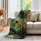 Enchanted Forest Throw Blanket - Swinging Child Whimsical Woodland Gift