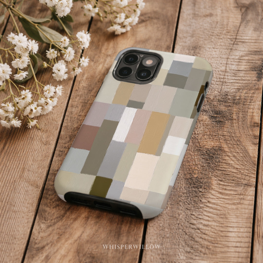 Neutral Aesthetic Phone Case | Minimalist Abstract Art | Compatible with iPhone | Modern Soft Color | Artistic Chic Gift