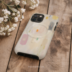 Abstract Pastel Art Magnetic Case | iPhone Compatible | Colorful Minimal Design Cover