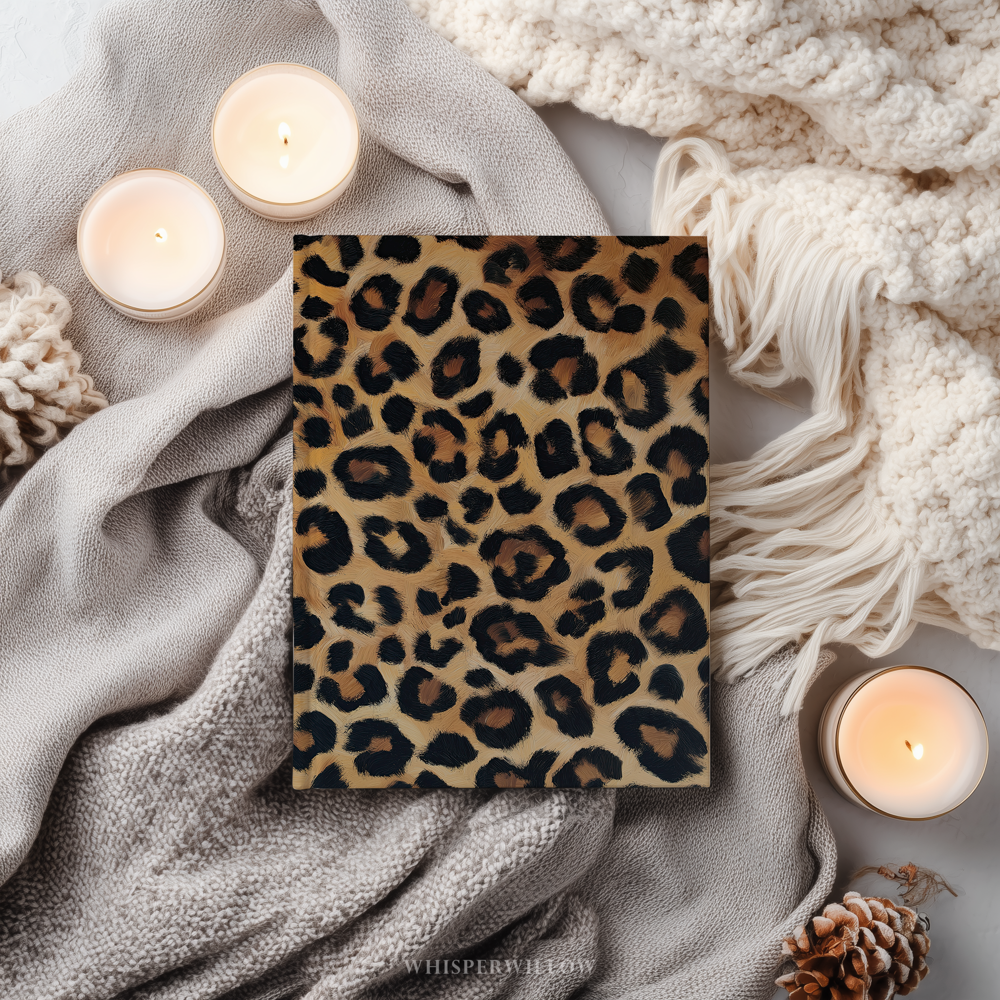 Leopard Print Hardcover Journal - Matte Animal Pattern Notebook