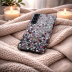 Romantic Heart Pattern Phone Case | Compatible with Samsung | Pink Red Black Grey Love Cover