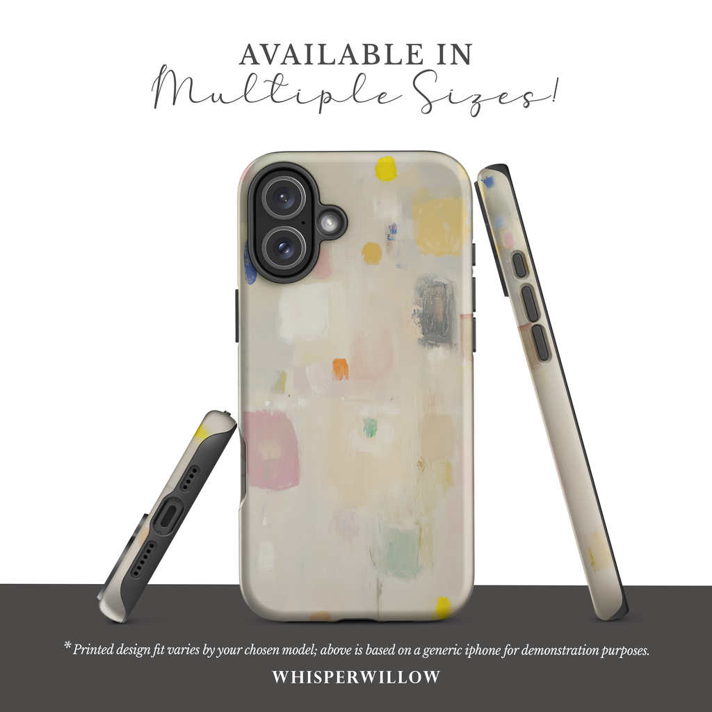 Abstract Pastel Art Phone Case | Compatible with iPhone | Colorful Minimal Design Cover