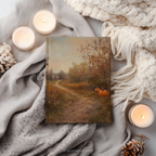 Autumn Pumpkin Path Hardcover Journal - Rustic Fall Cottage Landscape Cozy Writer Notebook Gift