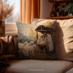 Coussin décoratif Crèche - Coussin de Noël Sainte Famille