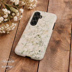 Cream White Floral Phone Case | Compatible with Samsung | Elegant Abstract Flower Art | Minimalist Aesthetic
