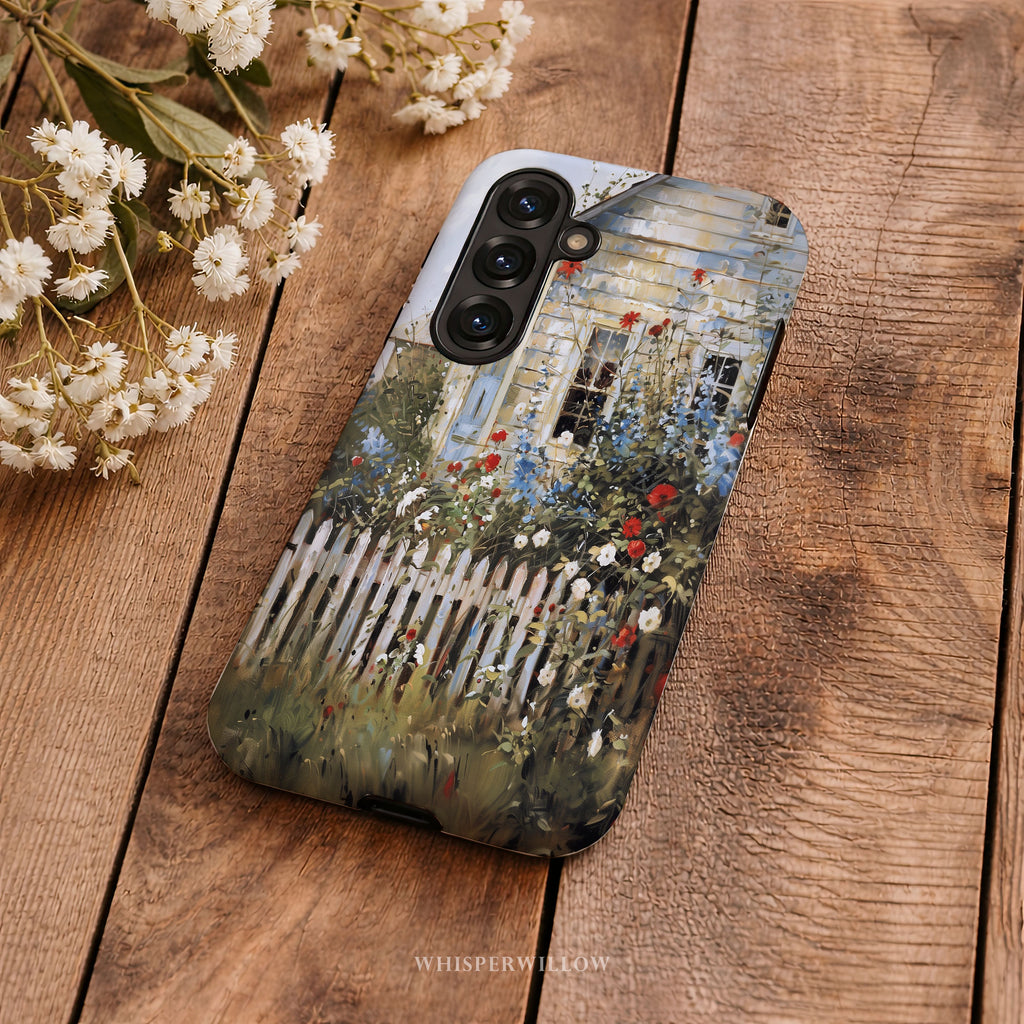 Wildflower Cottage Phone Case | Compatible with Samsung | Rustic Floral Farmhouse Colorful Artistic