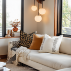 Leopard Print Throw Pillow - Plush Animal Pattern Decorative Cushion