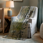 Paris Street Throw Blanket - Rainy European Boulevard Horse Carriage Gift