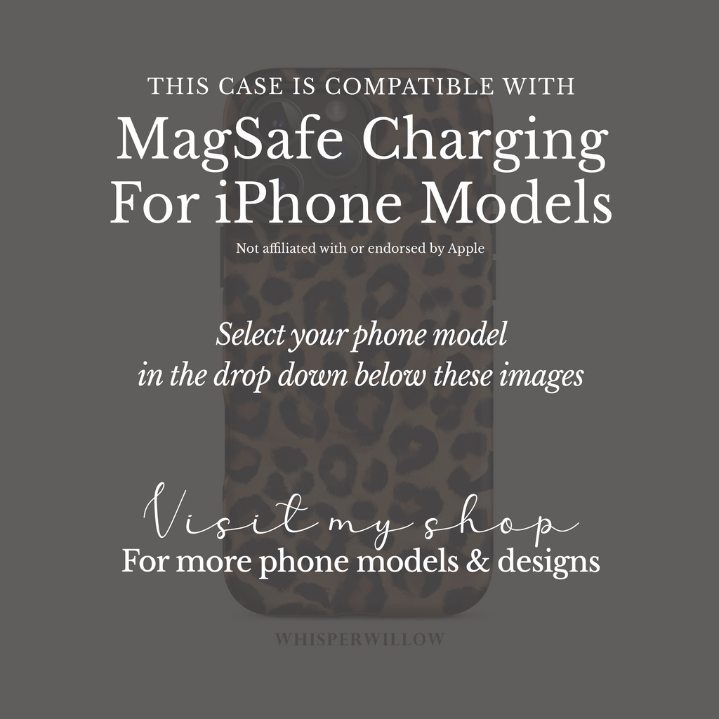 Leopard Print Magnetic Phone Case | iPhone Compatible | Matte Protective Cover