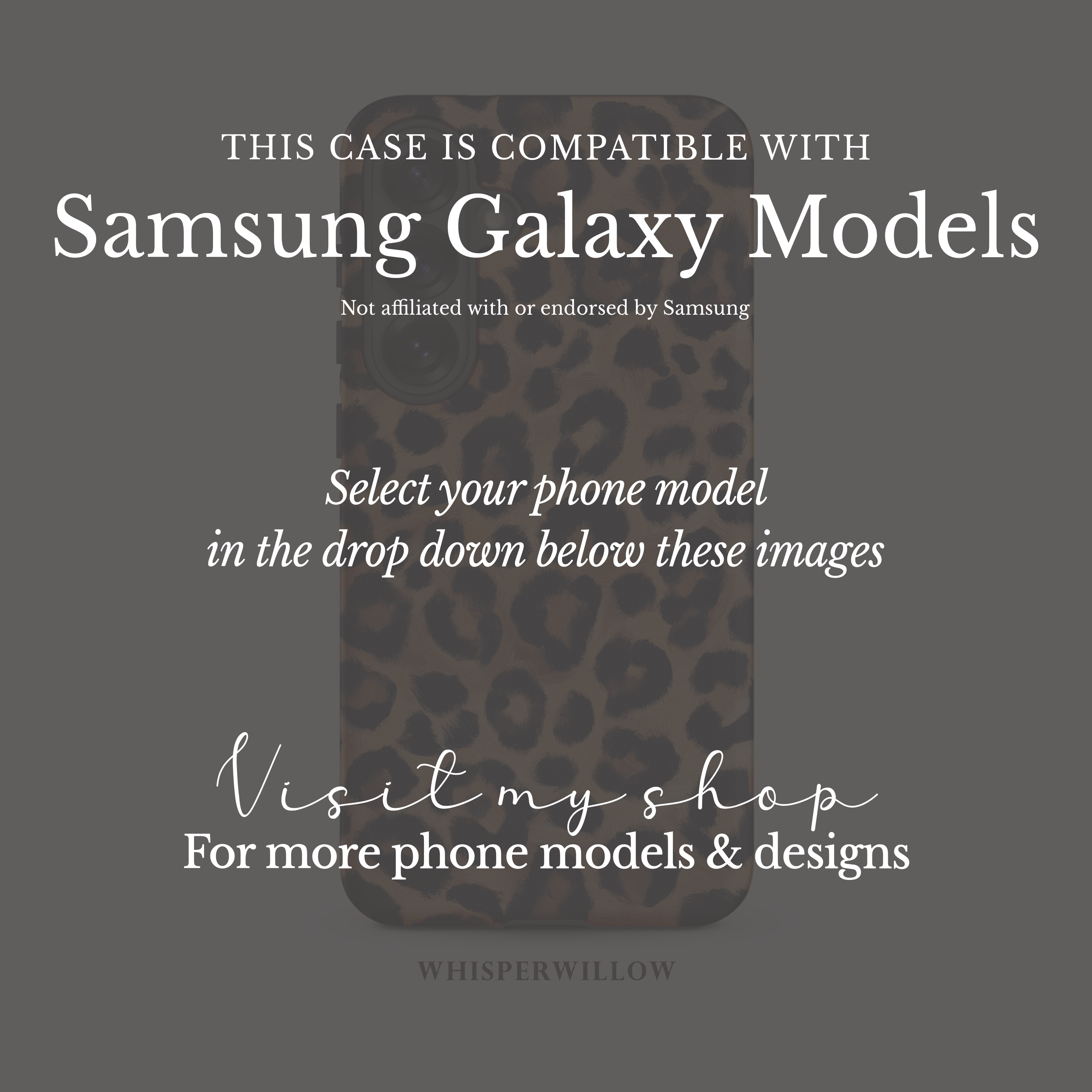 Leopard Print Dual Layer Phone Case | Compatible with Samsung | Matte Protective Cover