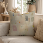 Neutral Pastel Abstract Throw Pillow and Case - Modern Minimalist Color Block Decorative Cushion Gift