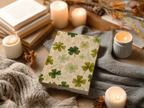 St Patrick Shamrock Hardcover Journal, Floral Clover Premium Notebook, Green Botanical Design, 8x5.75 Lined Pages Gift