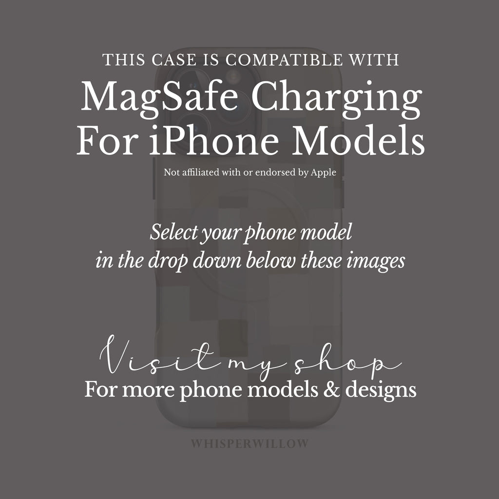 Neutral Aesthetic Phone Case | Minimalist Abstract Art | Compatible with iPhone MagSafe | Color Block Modern Gift