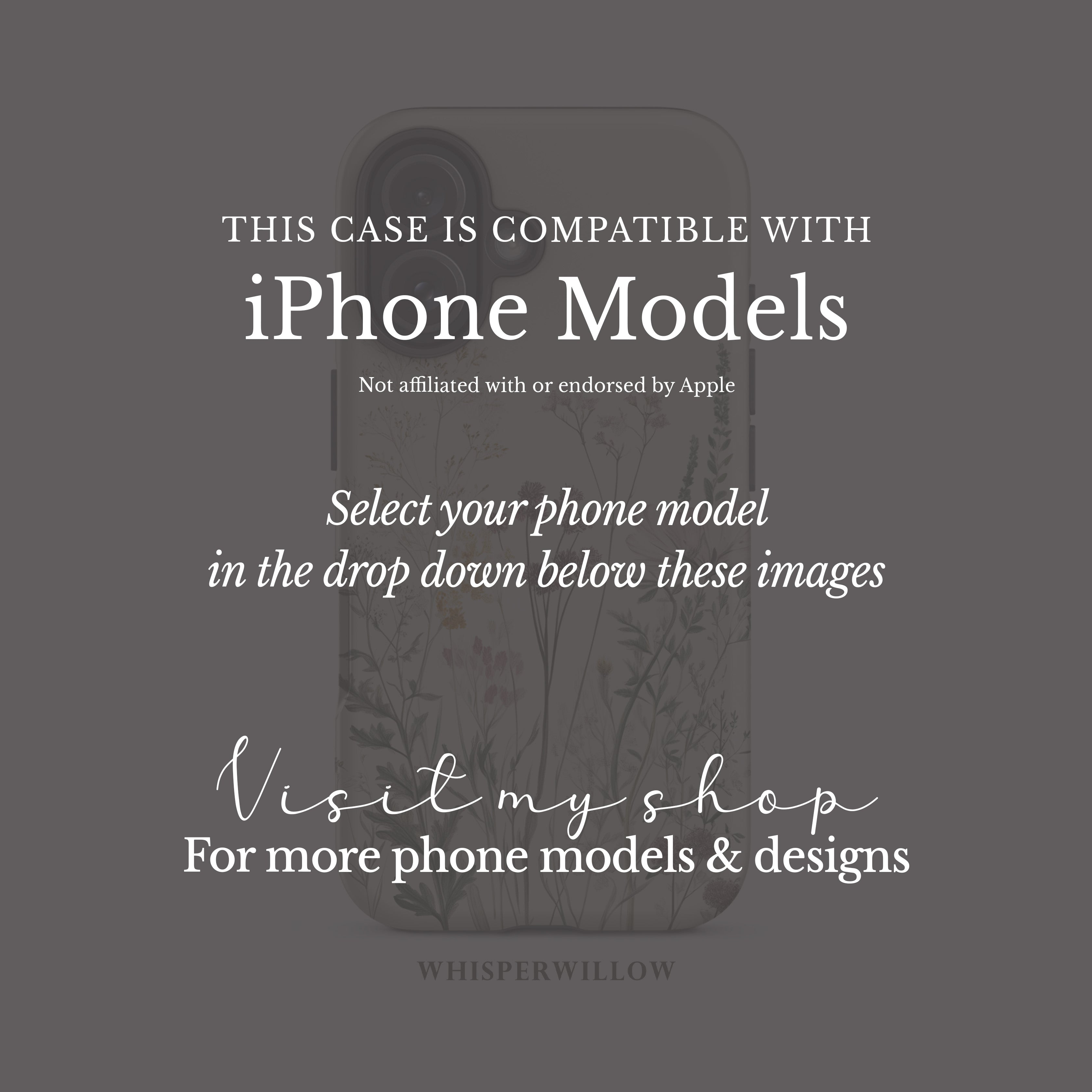 Botanical Wildflower Phone Case Compatible with iPhone | Minimalist Vintage Floral Meadow Aesthetic Soft Neutral Nature Garden Design