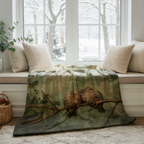 Mourning Doves Throw Blanket - Romantic Bird Art Nature Wildlife Gift