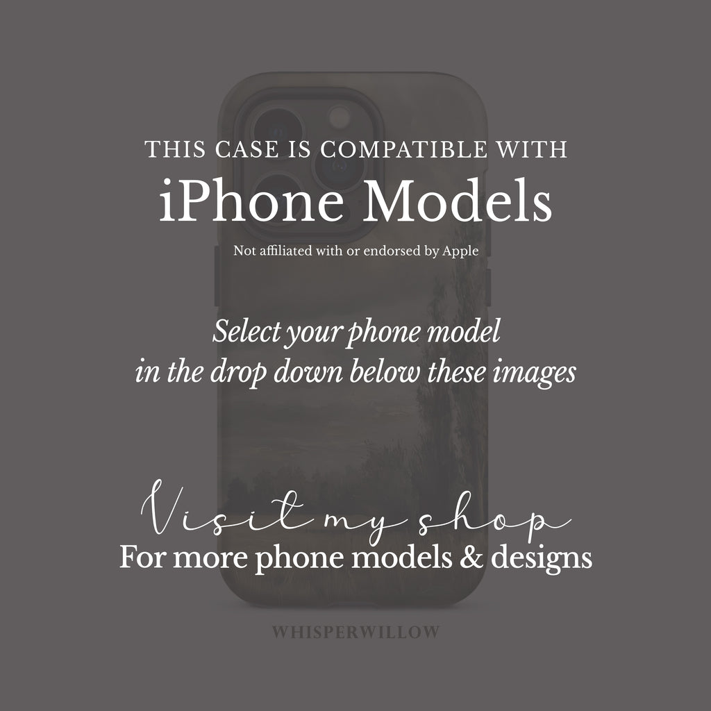 Moody Landscape Artistic Phone Case | Compatible with iPhone Models | Storm Sky Nature Scenic Neutral Rustic