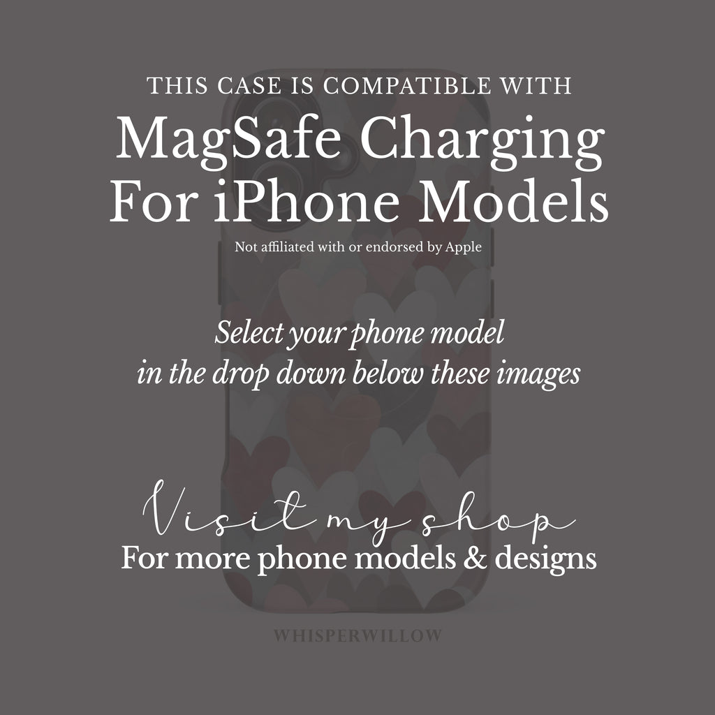 Cute Heart Pattern Phone Case | Romantic Valentine Design | Magnetic Charging Compatible with iPhone