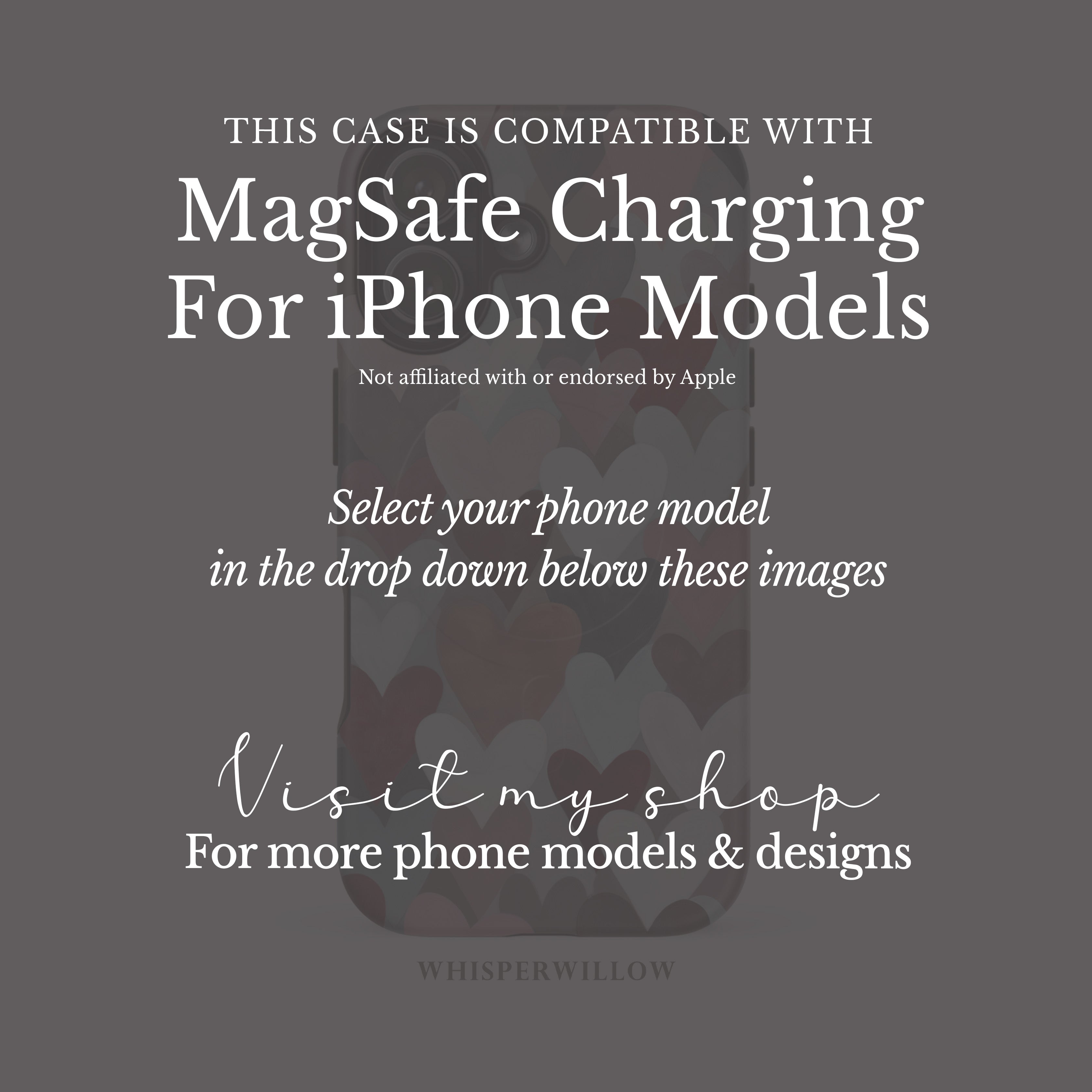 Cute Heart Pattern Phone Case | Romantic Valentine Design | Magnetic Charging Compatible with iPhone