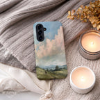 Pastel Sky Landscape Phone Case | Compatible with Samsung Devices | Colorful Scenic Hills Aesthetic Art