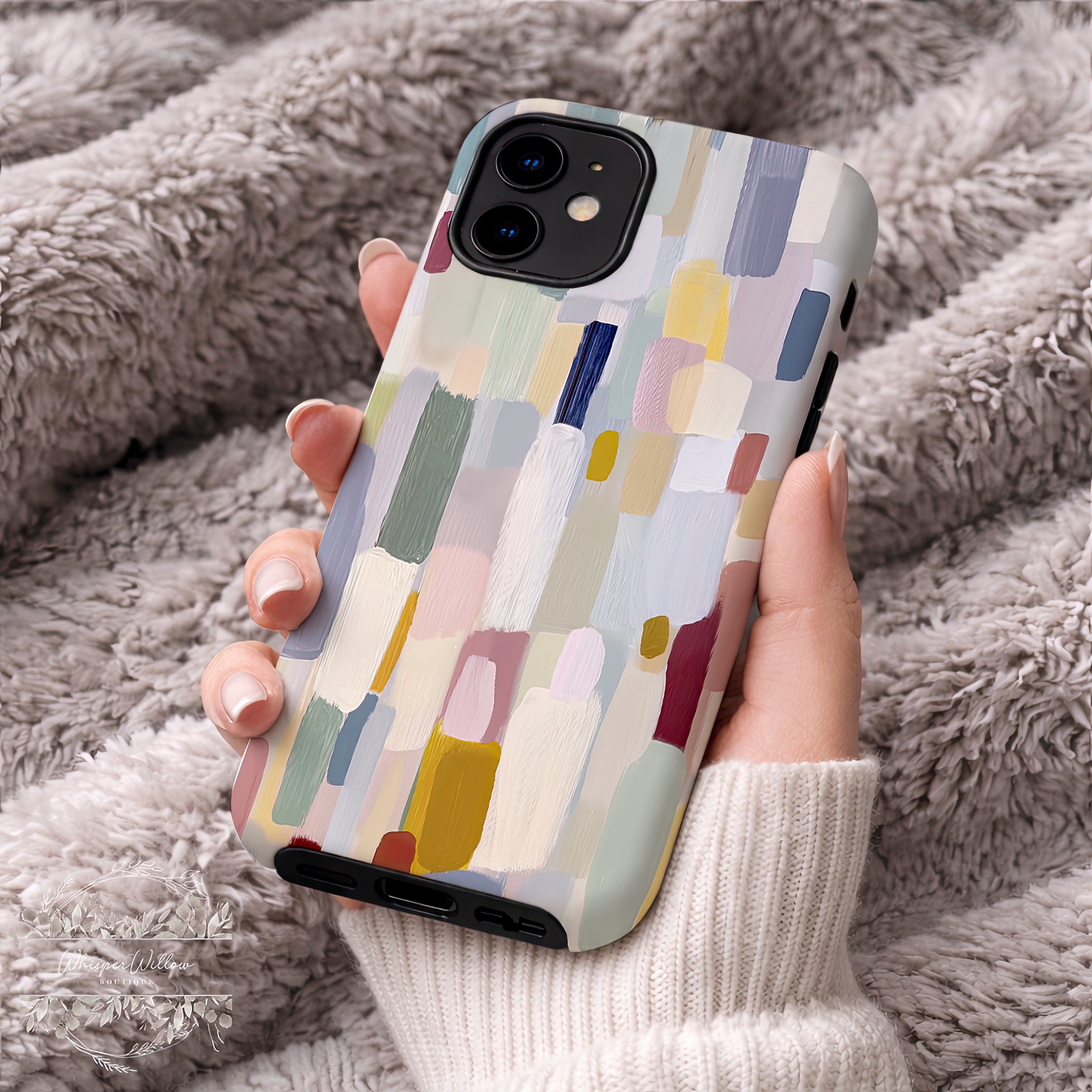 Pastel Color Block Phone Case | Compatible with iPhone | Abstract Aesthetic Geometric Art Cover