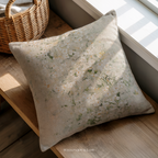 Cream Floral Abstract Throw Pillow - Soft Neutral White Botanical Art Decor Cushion by WhisperWillow Studios Home Decor Gift