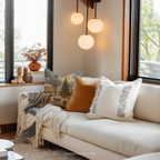 Festliches Dekokissen – Kissen mit Winterdorf-Weihnachtsbaum