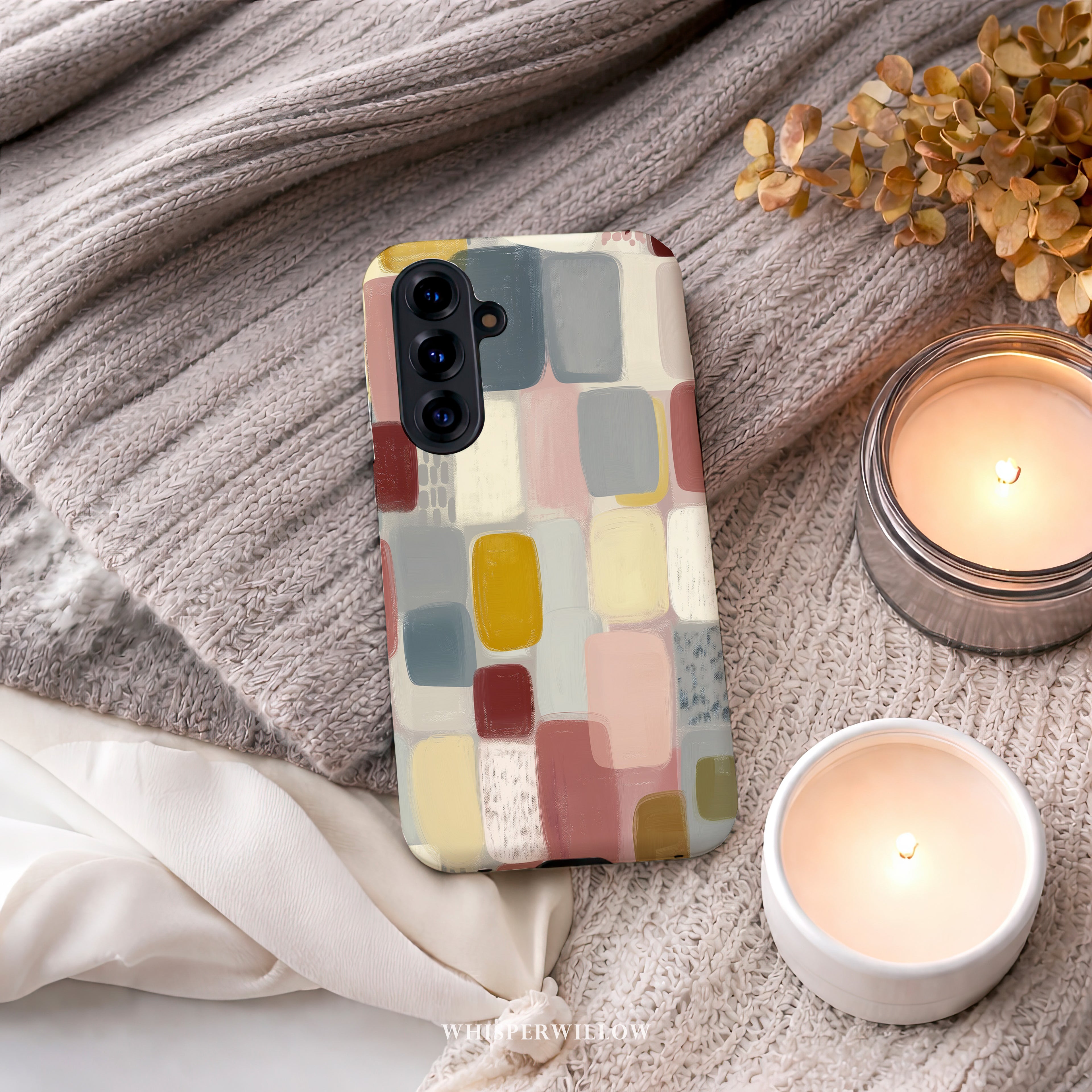 Colorful Geometric Phone Case | Compatible with Samsung | Abstract Cute Artistic Modern Neutral Gift